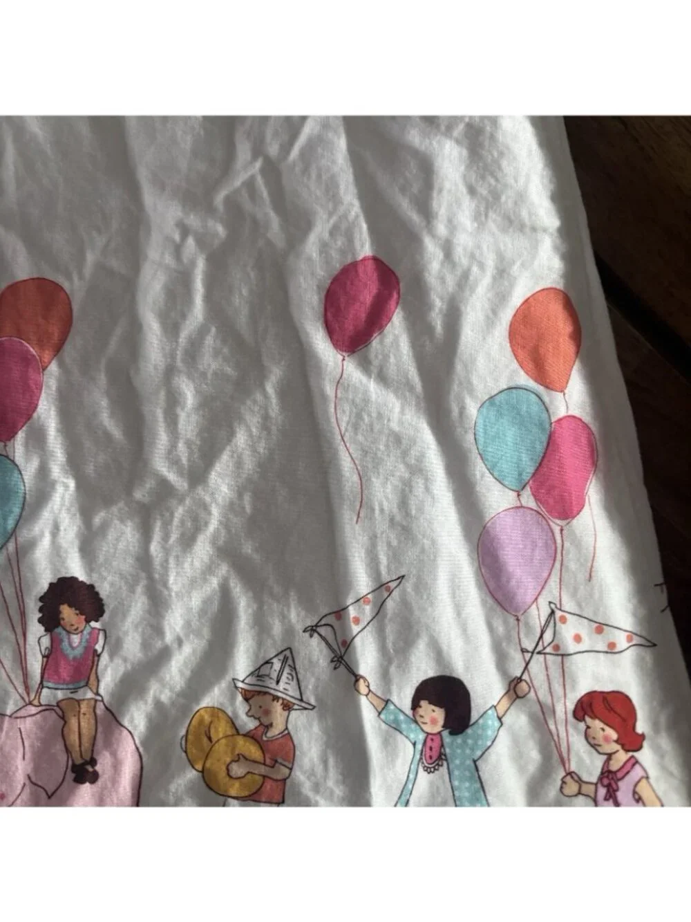 Birthday Party Dress Little Girl Size 4 Balloons Parade White Handmade Party Fun